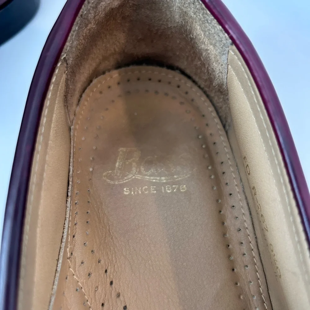 GH Bass & Co Weejuns Niles Men 9 1/2D Leather Tassel Burgundy Loafer Dress Shoe